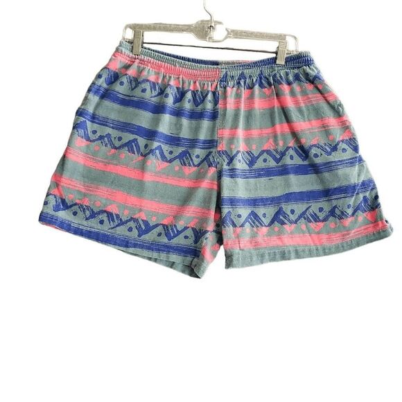 90's U-Surf Men's Neon Cotton Drawstring Elastic Waist 5" Shorts Large - Picture 2 of 8